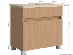 Discount Held-Möbel Waschbeckenunterschrank Rosario Eiche hell