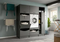 New Waschmaschinenumbau-Set Lucca Anthrazit