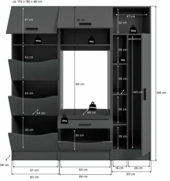 New Waschmaschinenumbau-Set Lucca Anthrazit