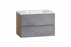 Outlet Held-Möbel Waschtischkombination Monza Eiche / Beton