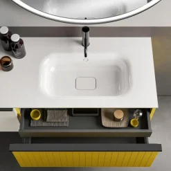 Discount Waschtischkombination Pixel 08 Weiß / Gelb