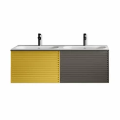 New Waschtischkombination Pixel 12 Gelb / Grau