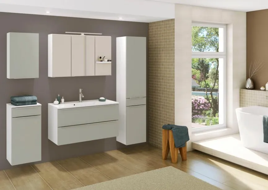 Clearance Held-Möbel Waschtisch-Set Garda Grau