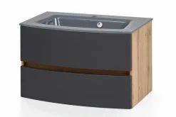 New Held-Möbel Waschtisch-Set Malmö Eiche / Graphit