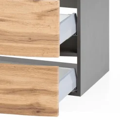 Discount Held-Möbel Waschtisch-Set Malmö Graphit / Eiche