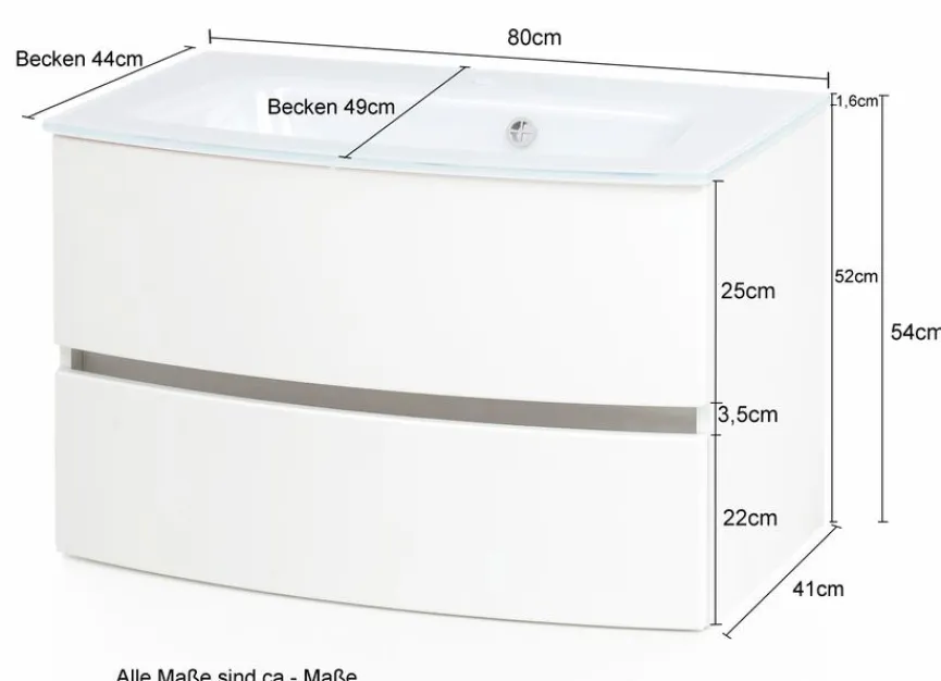 Discount Held-Möbel Waschtisch-Set Malmö Graphit / Eiche