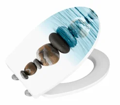 WENKO WC-Sitz Meditation Weiß / Blau