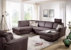 Best ponsel Wohnlandschaft S112 / L112 Flintstone Dunkelbraun