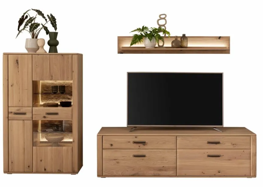 Outlet MCA Wohnwand Alento Eiche