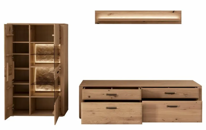 Outlet MCA Wohnwand Alento Eiche