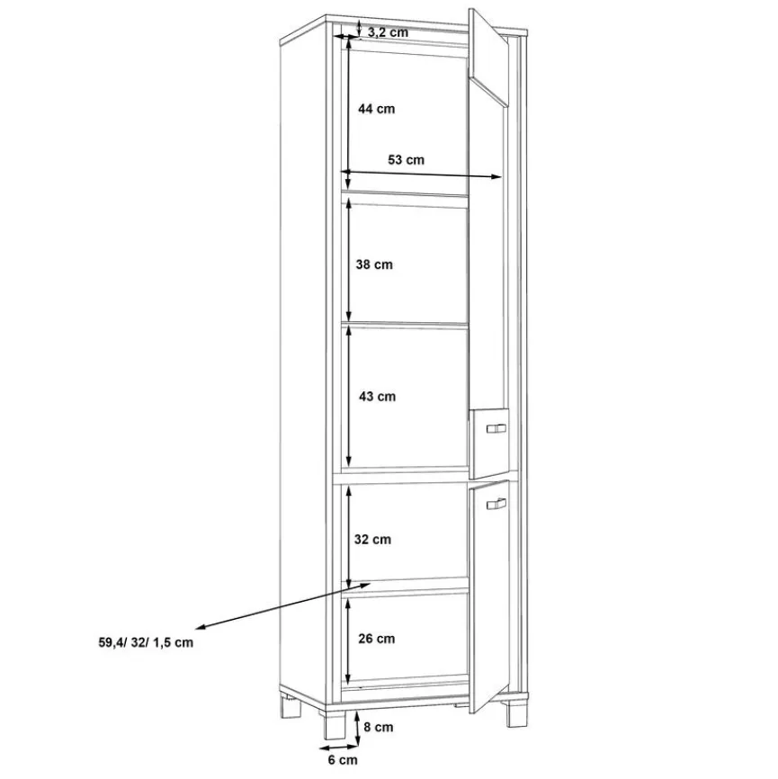 Clearance FORTE Wohnwand Farida Eiche Artisan