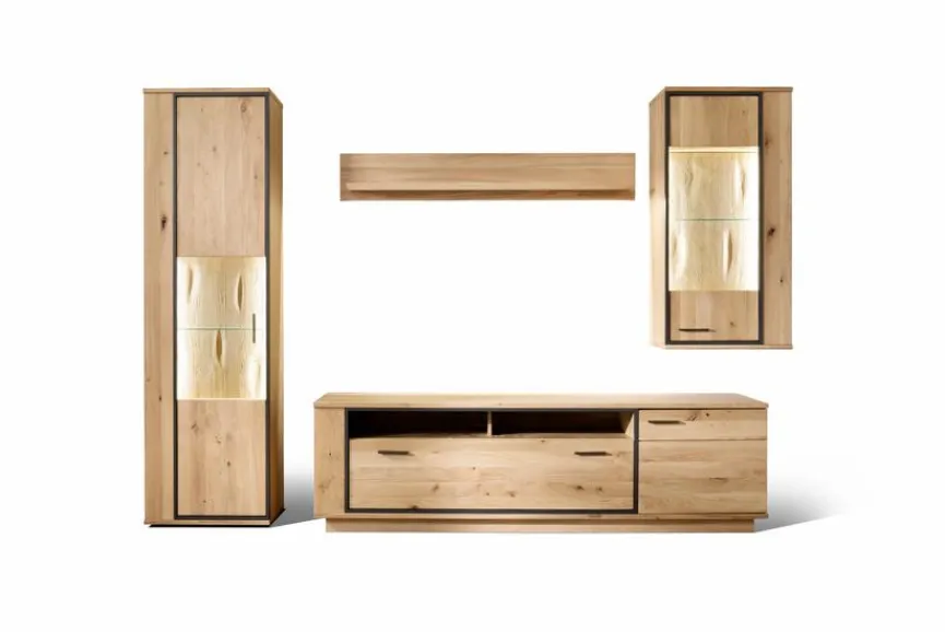 Outlet Wohnwand Campinas 4tlg. Asteiche