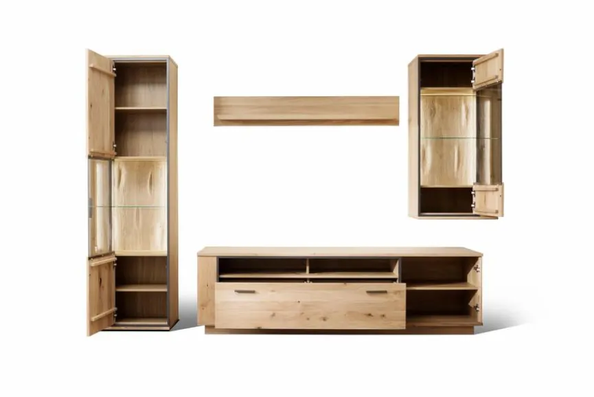 Outlet Wohnwand Campinas 4tlg. Asteiche