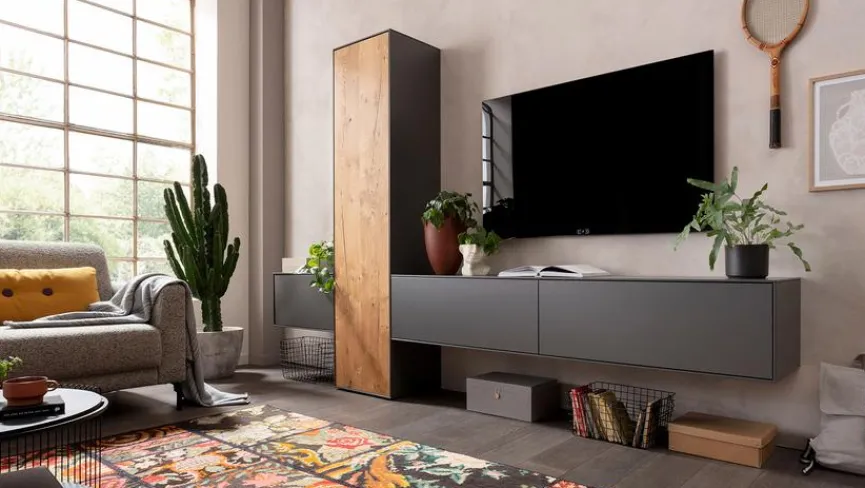 Clearance CASEDO Wohnwand Linares Schiefer