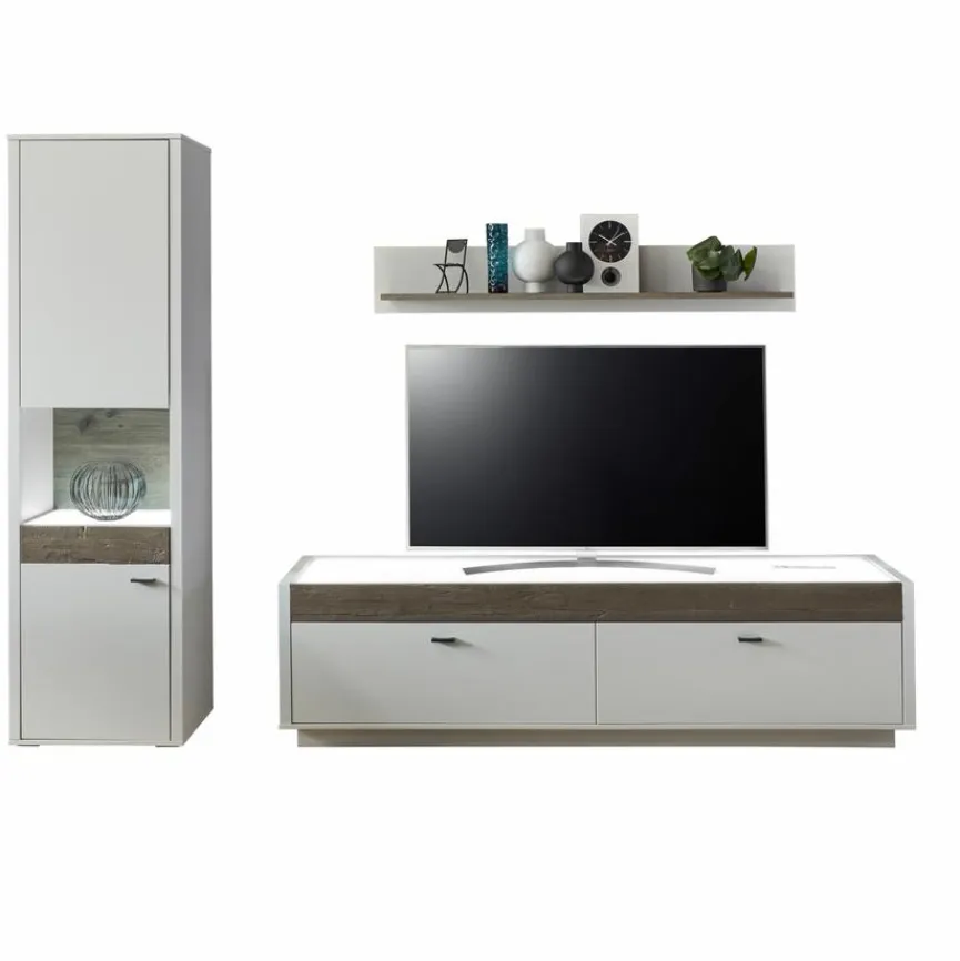 IDEAL Wohnen Wohnwand Manchester 3tlg. Weiß