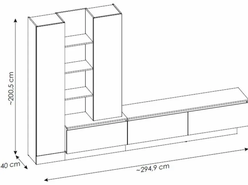 Clearance Wójcik Wohnwand Modesto Alpinweiß